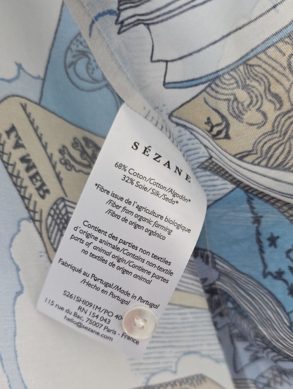 Les Histoires Inoui Editions Pour Sezane Pierro Shirt Cotton Silk Book Pattern - Picture 5 of 9